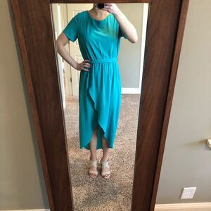 Everly Green/blue high low dress Size S